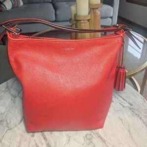 COACH Legacy Tassel Duffle 19889 Red Leather Shoulder/crossbody bag